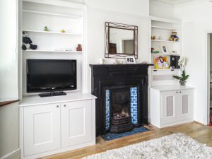 Edwardian style alcove bookcases