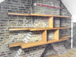 Oak veneer MDF floating shelves