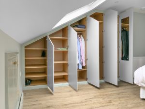 Loft Attic Wardrobe painted outside and varnished indide