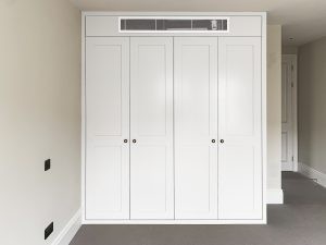 Bedroom fitted wardrobe with a special aircondition system