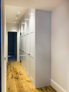 A huge wardrobe with media system and ventilation system installed