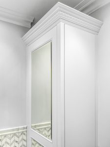 Bathroom wardrobes with mirrored false doors