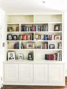 Traditional style Bookcase with LED lighting and infrared hand wave switcher.