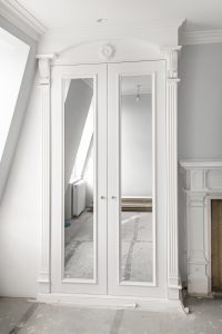 Art wardrobe with mirrored doors