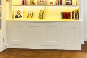 Traditional style Bookcase with LED lighting and infrared hand wave switcher.