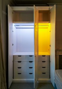 Shaker style doors Wardrobe with LED lighting